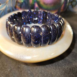 Blue Sandstone Stretch Bracelet